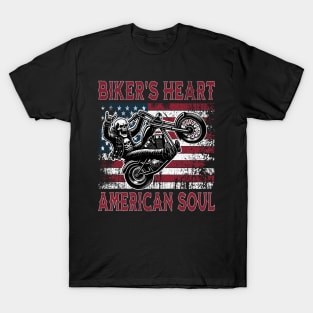 Biker's Heart American Soul T-Shirt